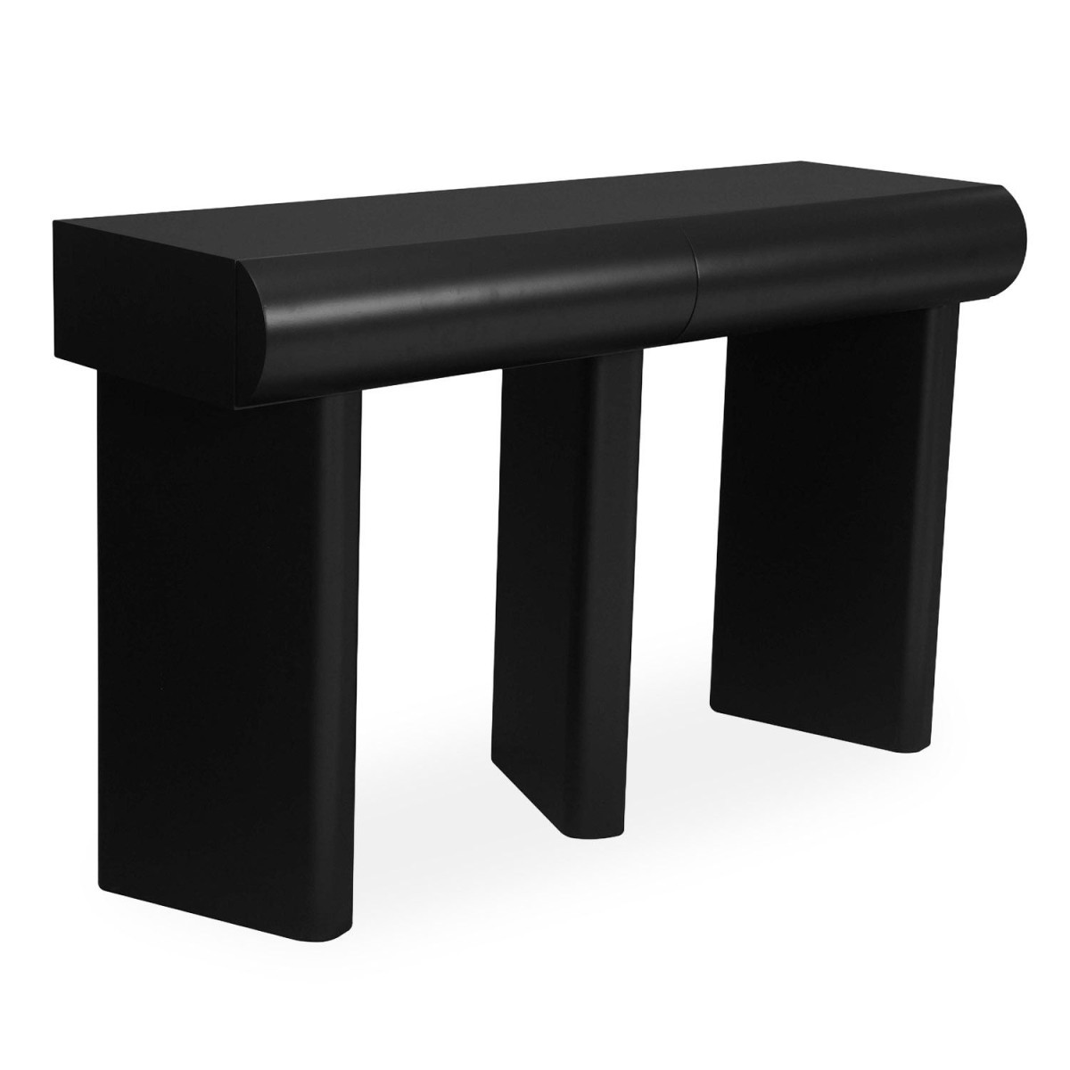 Console 2 tiroirs noire de 121cm Sherazade meuble d'appoint design pour couloir