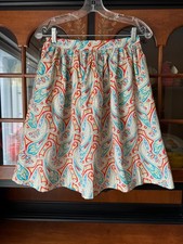 VINTAGE RALPH LAUREN BLUE LABEL PAISLEY FULL SKIRT KNEE LENGTH COTTON SIZE 6