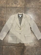 Pendleton Classic Wool Blazer Pinstripe Savvy Stretch Womens 14P Suit Jacket