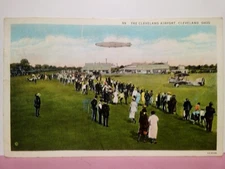 Cleveland Ohio Airport biplane blimp airship airplane p.1929