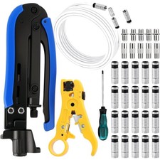 Coaxial Cable Stripping Tool Set, Compression Pliers, Wire Stripper, Adjustab...