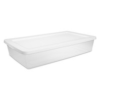 Sterilite 41 Quart Storage Box, Clear Plastic Storage Bin with Snap-on Lid.