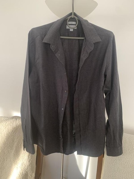 Men COS Shirt Grey Cotton 36 / S / 44