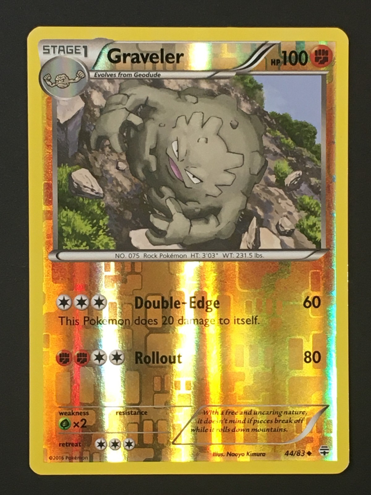 Pokemon TCG Graveler 44/83 Generations Uncommon Reverse Holo LP