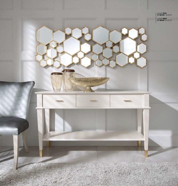Konsolentisch Schminktisch Konsole Tisch Luxus Holz Schlafzimmer Weiß Modern-image