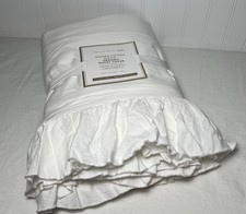 Pottery Barn Kids Washed Cotton Ruffle Organic Duvet Cover White  Twin