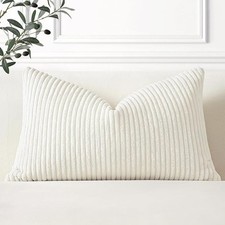 Artscope Cozy Striped Corduroy Cushion Cover 40x60cm Super Soft Decorative Squar
