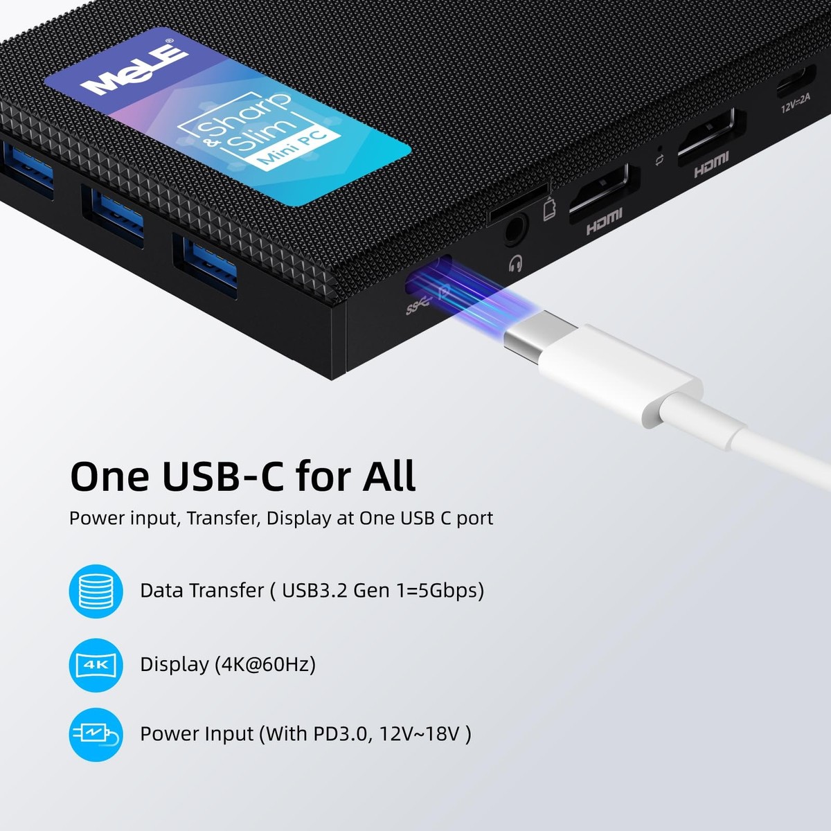 MeLE Quieter3C Fanless Mini PC, Celeron N5105 8GB RAM 128GB