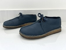 Clarks Originals Men's Desert Trek Shoes in Blue Nubuck Leather Men Size 9.5 Gum