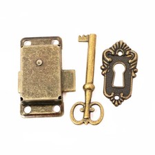 Furniture Cabinet Door Lock Kit with Key Antique Drawer Wardrobe Lock Decorative