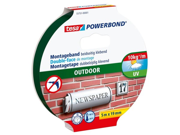 tesa Powerbond Montageband Outdoor, 19 Mm X 5,0 M 1 Bis 40 Stk Spare Bis 42%-image