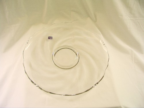 Elegant Lenox Imperial Glass 14" Scalloped Edge Clear Glass Platter/Tray~w/Label - Picture 2 of 3