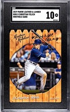 2019 Panini Leather Lumber #5 Christian Yelich KNOTHOLE GANG SGC 10 GEM MINT