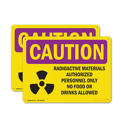 #ad 2 Pack Radioactive Materials Authorized Symbol OSHA Caution Radiation Sign $78.99