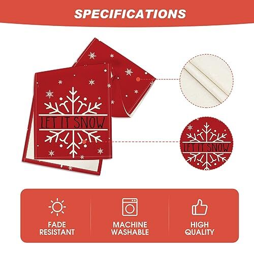 Snowflakes Let it Snow Christmas Table Runner, Table Runner, 13" x 108