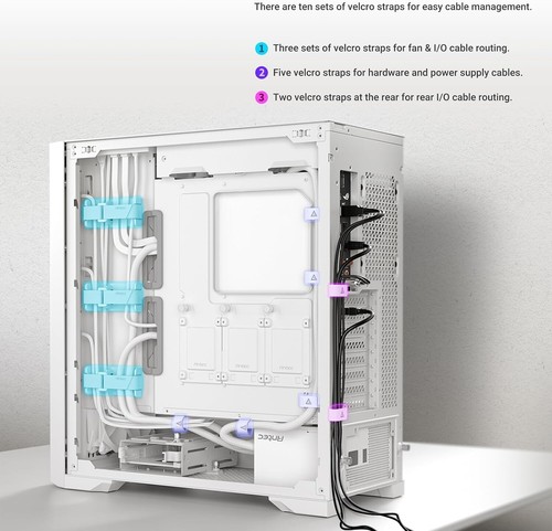 White Full Tower PC Case, Antec Performance 1 FT W, RTX 40 Support,Temp.Display - Picture 9 of 22