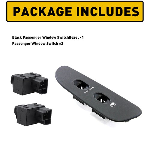 Passenger Side Window 2X Switch Bezel Set Fit Ram Black Dodge 1500 2003-2005 - Picture 4 of 9
