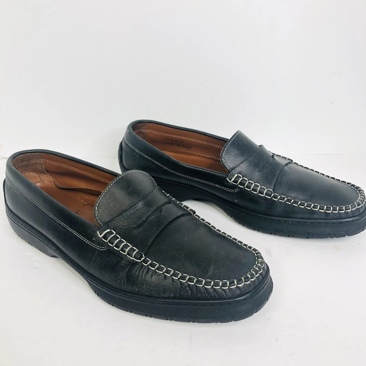 Dooney Bourke Penny Loafers Black Leather Acqua E Sole Mens 45 M US 11 Shoes