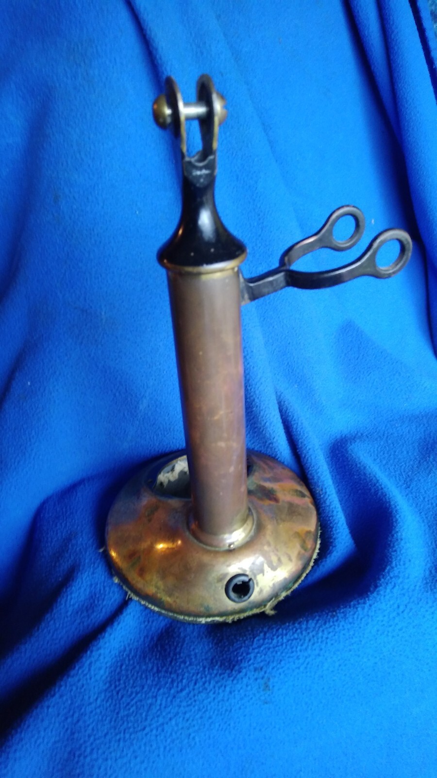 VINTAGE CANDLESTICK BRASS PLATED TELEPHONE BODY PART ONLY AS IS AT & T