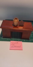Beautiful hand turned miniature wooden vase signed TM
