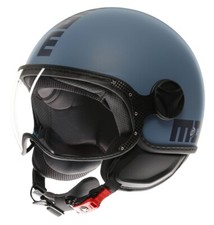 CASCO HELMET MOTO JET MOMO DESIGN FGTR CLASSIC DUSTY BLU NERO OPACO TG L