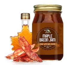 Maple Bacon Jam Spread for Burgers,Toasts, Charcuterie Boards, 20 Oz Jar