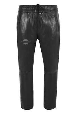 Damen Chinohose Freizeithose schwarz Lammleder Gummizug Relax Fit 3160
