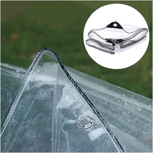 All Sizes Of Heavy Duty Clear Tarpaulin Waterproof Cover Ground Camping UK Sheet - Picture 7 of 20