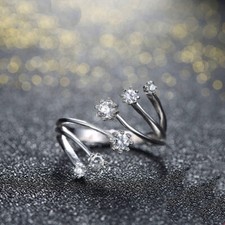 1ct Round Cut Simulated Diamond Ring 14k White Gold Plated Trendy Unique Design