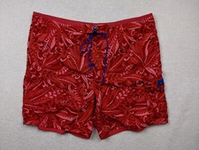 Tommy Hilfiger Mens L Red Paisley Swim Trucks Bermuda Board Shorts Mid Rise