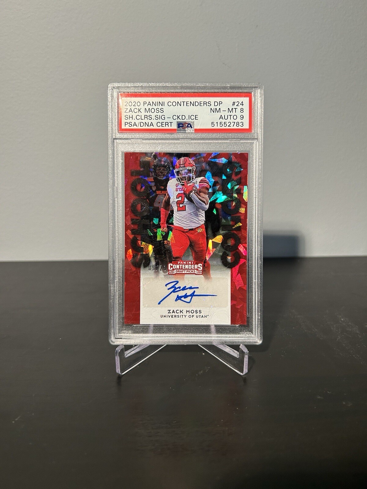 Zack Moss Panini Contenders Draft Picks School Colors Signatures #24 Cracked Ice