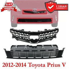 Bumper Grille Assembly For 2012-2014 Toyota Prius V Front Lower Plastic Set 2pcs