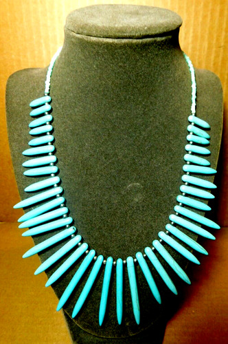 Unbranded~Boho Turquoise Faux Stone Sticks Beaded Sphere Collar Necklace