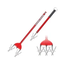 Garden Weasel Rotary Cultivator & Hand Tiller - 2-in-1 | Aerate, Weed, Cultiv...