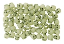 4-Ounce Bag of Skull Beads, Glow in The Dark Antiquing, 1180SV097A