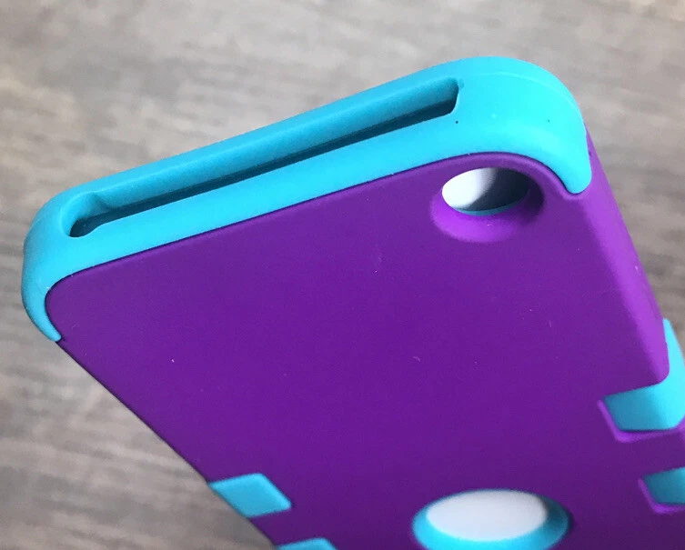 Turquoise/Purple High Impact Soft Rubber Hybrid Case For iPod Touch 5th Gen - Image 3 of 4