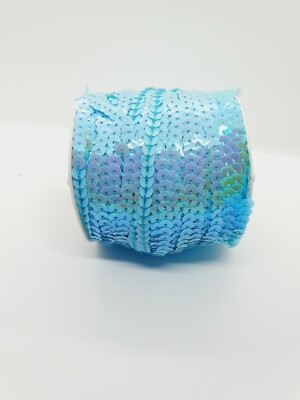 zum Annähen String PAILLETTEN 6mm blau ab Pailletten Schneiderei Borte Borte 