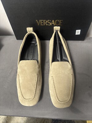 New Versace Villa Suede Driving Greca Shoes Loafers $775 Sz  display picture 3