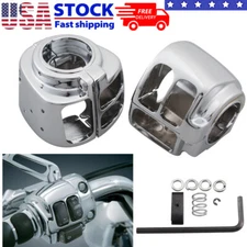 Chrome Handlebar Control Switch Housing For Harley Softail Sportster XL 883 1200
