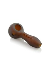 GRAV  4" Sandblasted Spoon Frosted Glass Hand Pipe Handpipe - AMBER