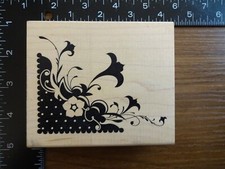 new FLORAL CORNER Flowers Rubber Stamp by INKADINKADO