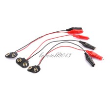 3PCS 9V Battery Snap Connector to Dual Wire Clips Alligator Clip Cable 18CM