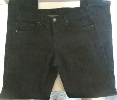 DSTLD SKINNY SLIM JEANS MEN'S DARK WASH BLACK GREY STITCH 32 W X 30 L USA