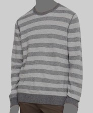  395 Vince Men's Gray Stripe Crew Pullover Sweatshirt Size M