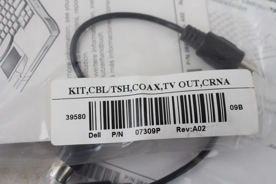 11 New Dell Composite TV-Out Adapter Cable P/N 07309P Coax Composite TV Out - Image 4 of 4