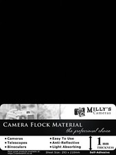 Camera Flock Material - 210 x 293mm Sheet - Self-Adhesive - Anti Reflective