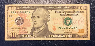 切手10 June 27th 1936 Birthday Anniversary Bill $10 US Dollars Note **L