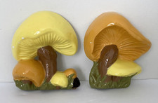 Lot 2 Vintage Ceramic Mushroom Wall Hanging P...