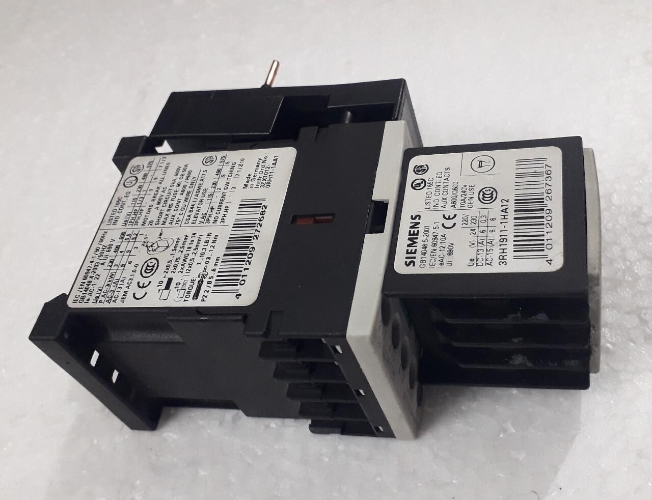 Siemens Sirus 3ZX1012-ORH11-1AA1 Contactor Block with 3RH1911-1HA12 New ...