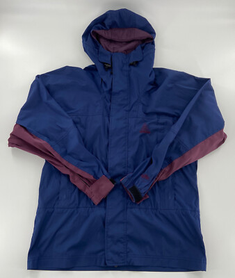 VINTAGE Nike ACG Jacket Adult Small Blue Full Zip Two Way Zipper Hooded Mens S